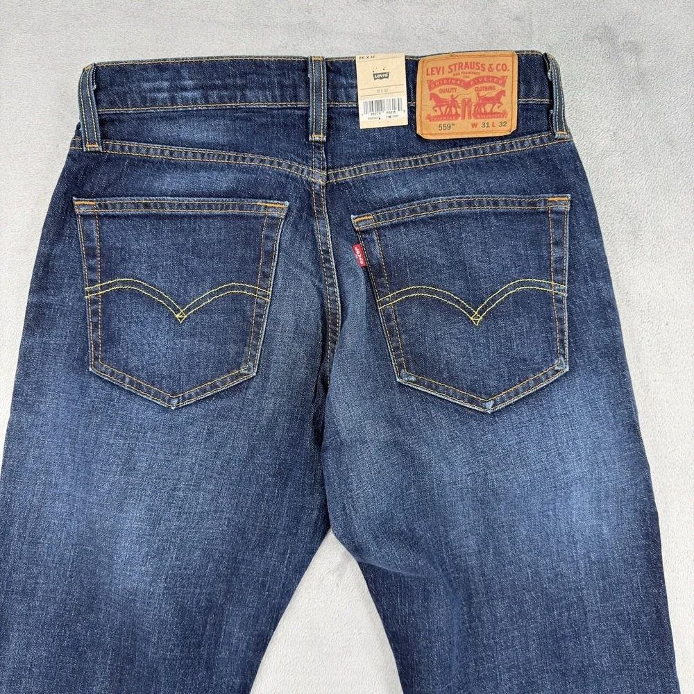 Levi's 559 Jeans Men's W31 L32 Relaxed Straight Loose Through Blue Denim NWT
